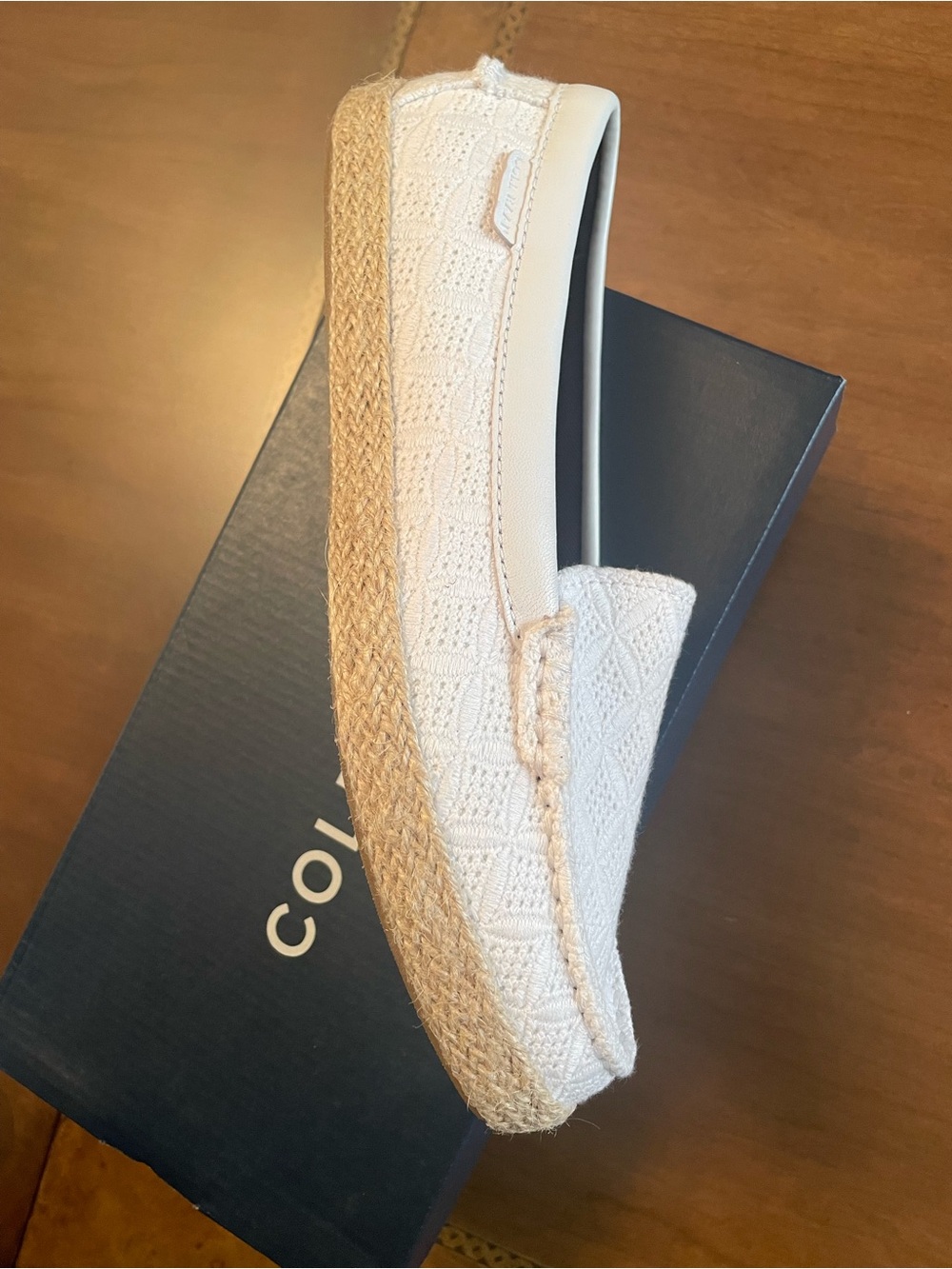 Cole Haan White Quilted Slip-On Loafer espadrilles